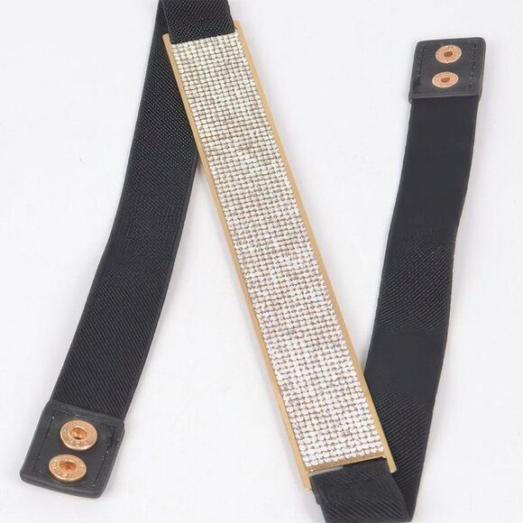 Rhinestone Metal Plate Elastic Belt - Picture 4 of 4